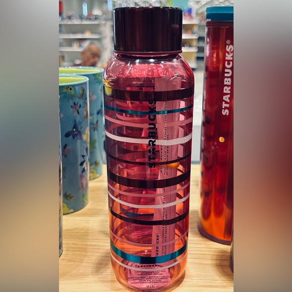 Starbucks Striped Glass Water Bottle Taffy Gradient Swirl Tumbler Cup New 2023 - Picture 15 of 15